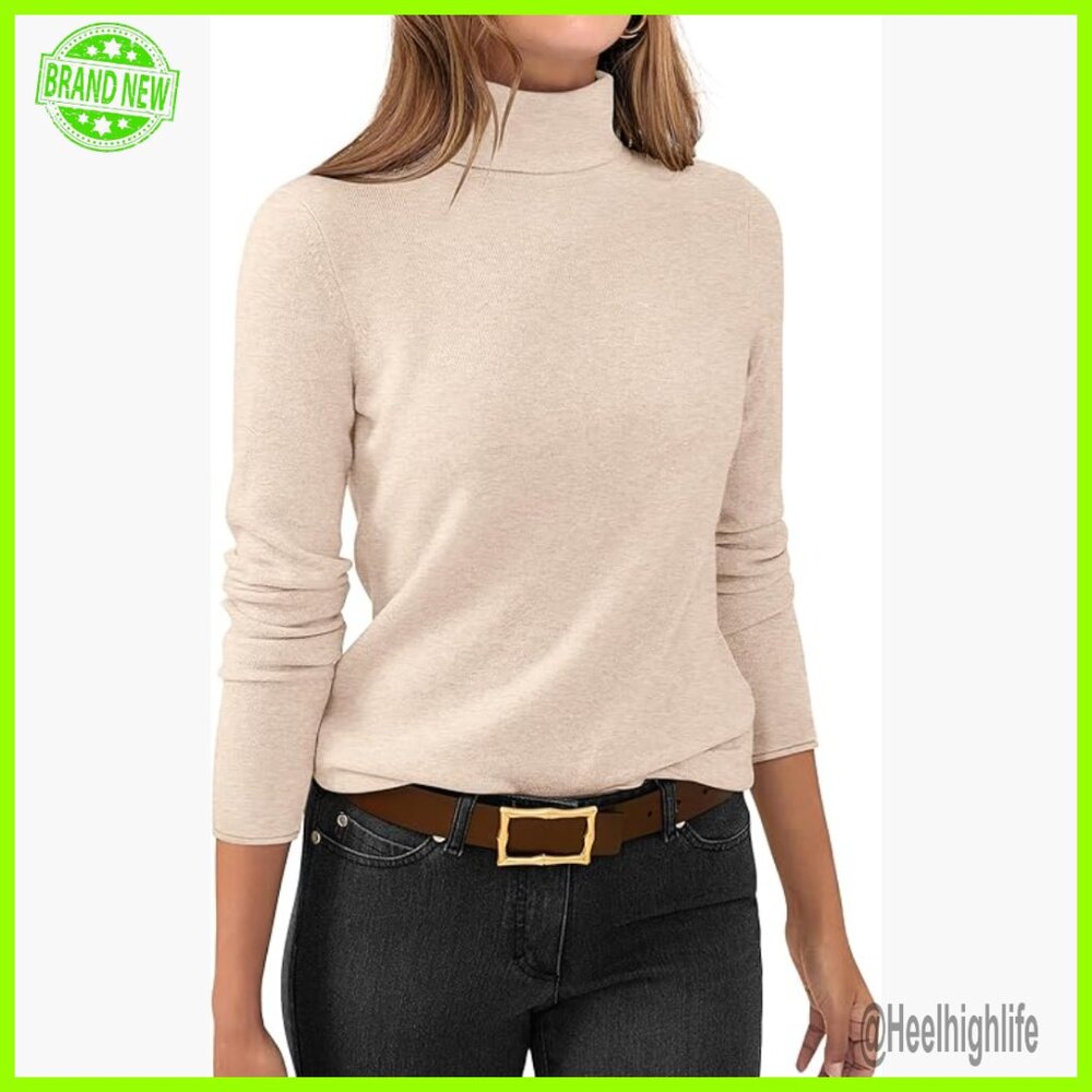 Lightweight Turtleneck Pullover Sweater, Regular … - image 1